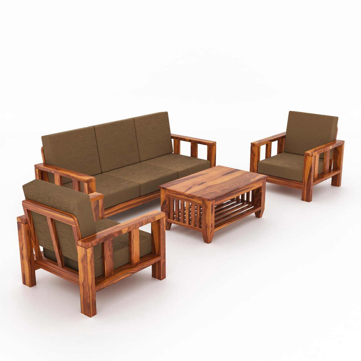 Bhagwati Art Sheesham Wood 5 Seater Sofa Set – Lounge Design – view 12