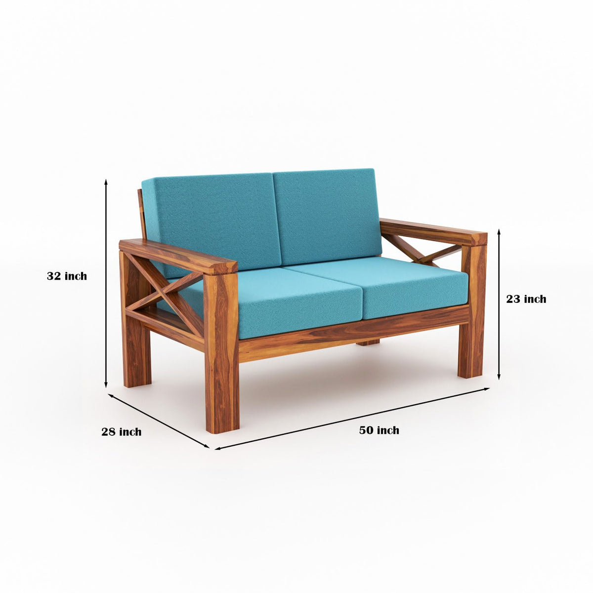 Bhagwati Art Sheesham Wood 7 Seater Sofa Set with X Design Armrests – view 2