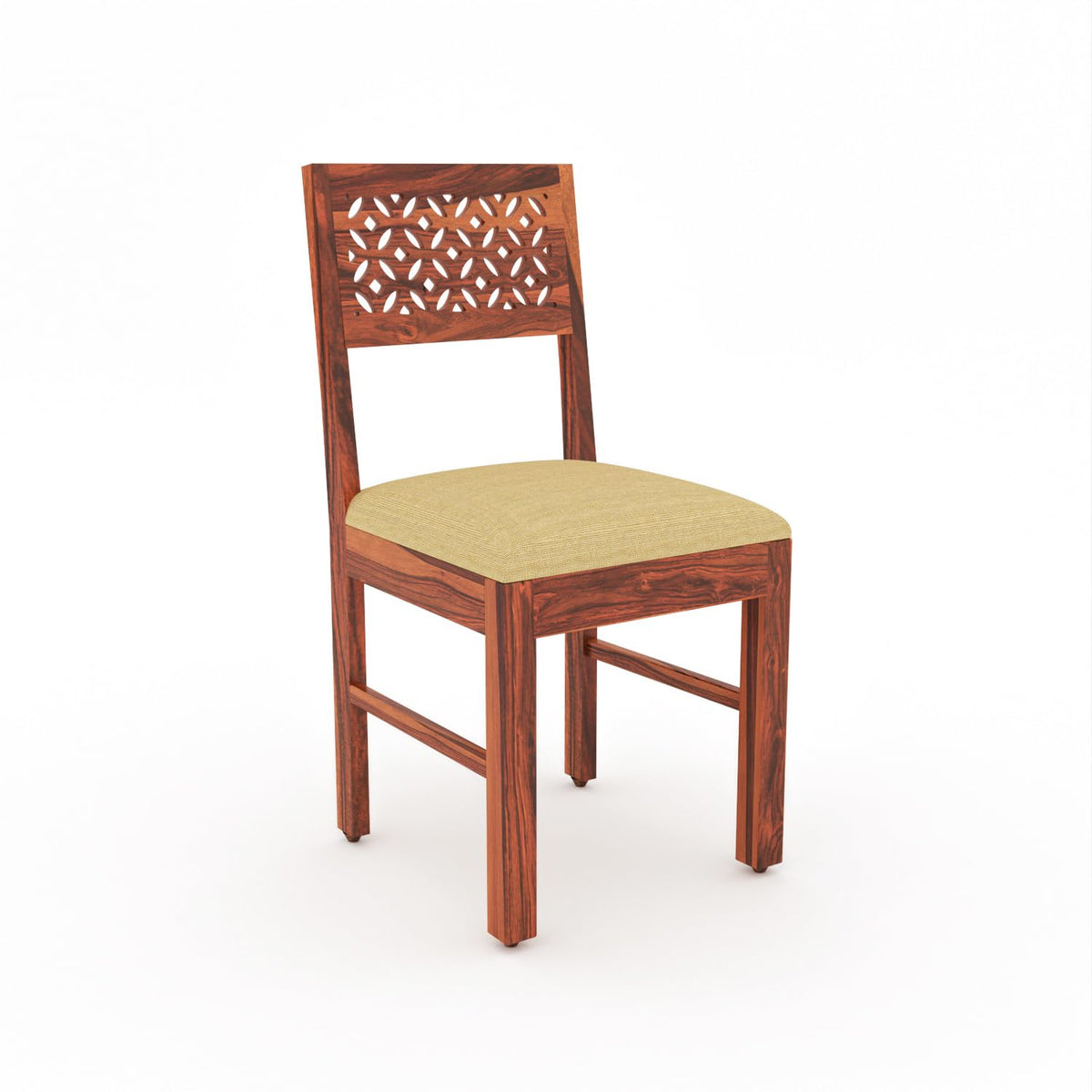 Bhagwati Art Sheesham Wood Dining Set with Glass Top – Round Design – view 6