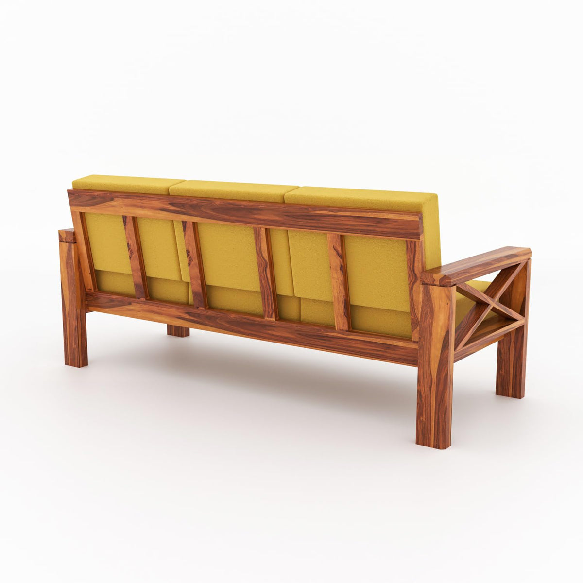 Bhagwati Art Sheesham Wood 7 Seater Sofa Set with X Design Armrests – view 53