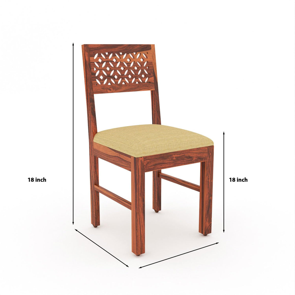 Bhagwati Art Sheesham Wood Dining Set with Urban Glass Top – Plain – view 3