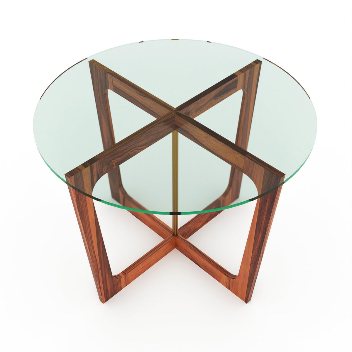Bhagwati Art Sheesham Wood Dining Set with Glass Top – Round Design – view 5