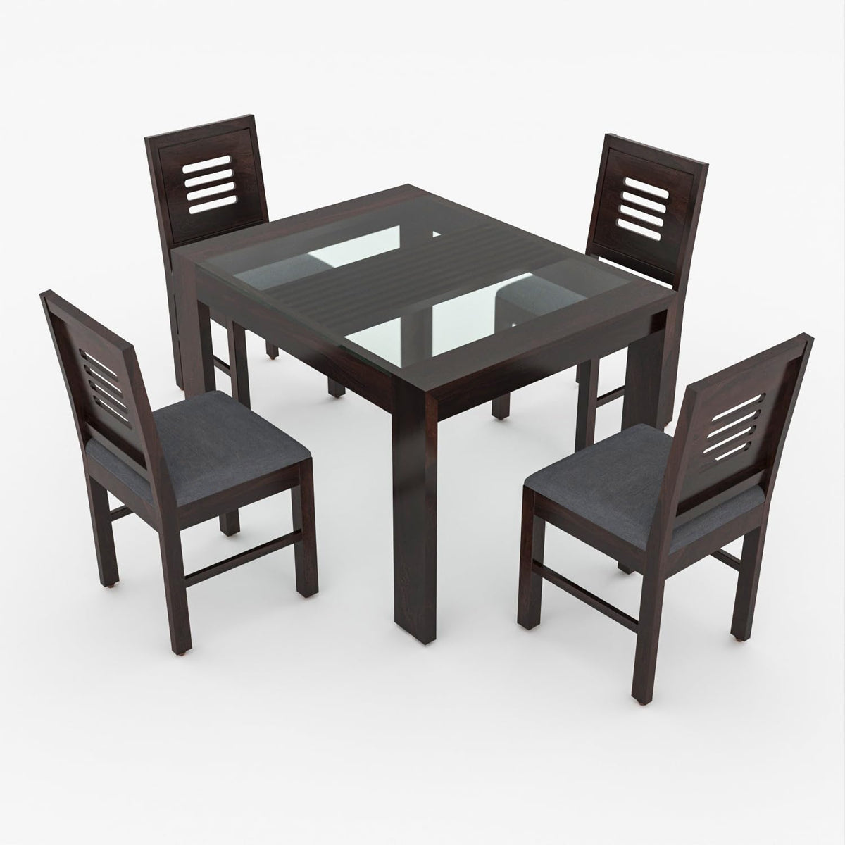 Bhagwati Art Sheesham Wood Dining Set with Urban Glass Top – Classic – view 28
