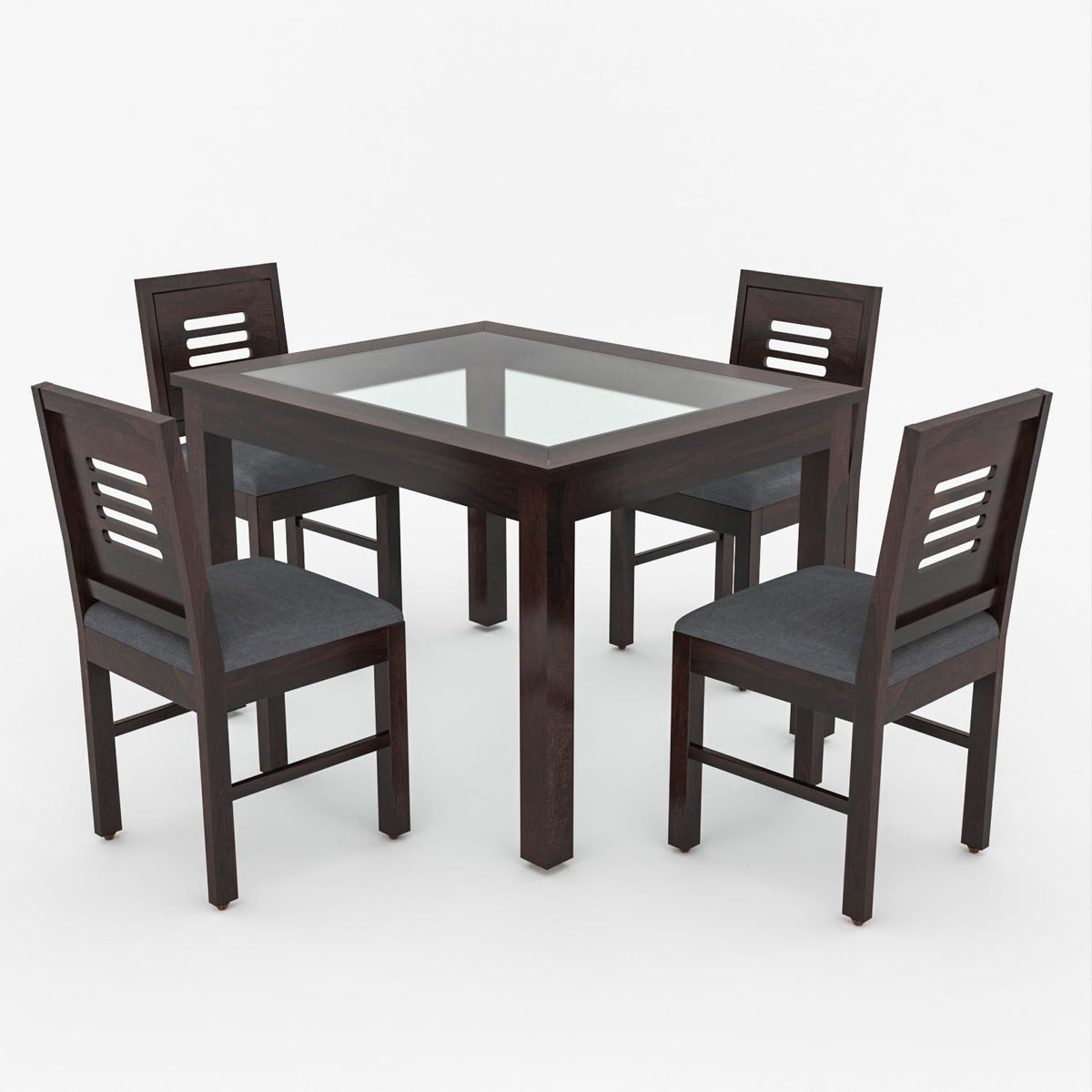 Bhagwati Art Sheesham Wood Dining Set with Urban Glass Top – Plain – view 28