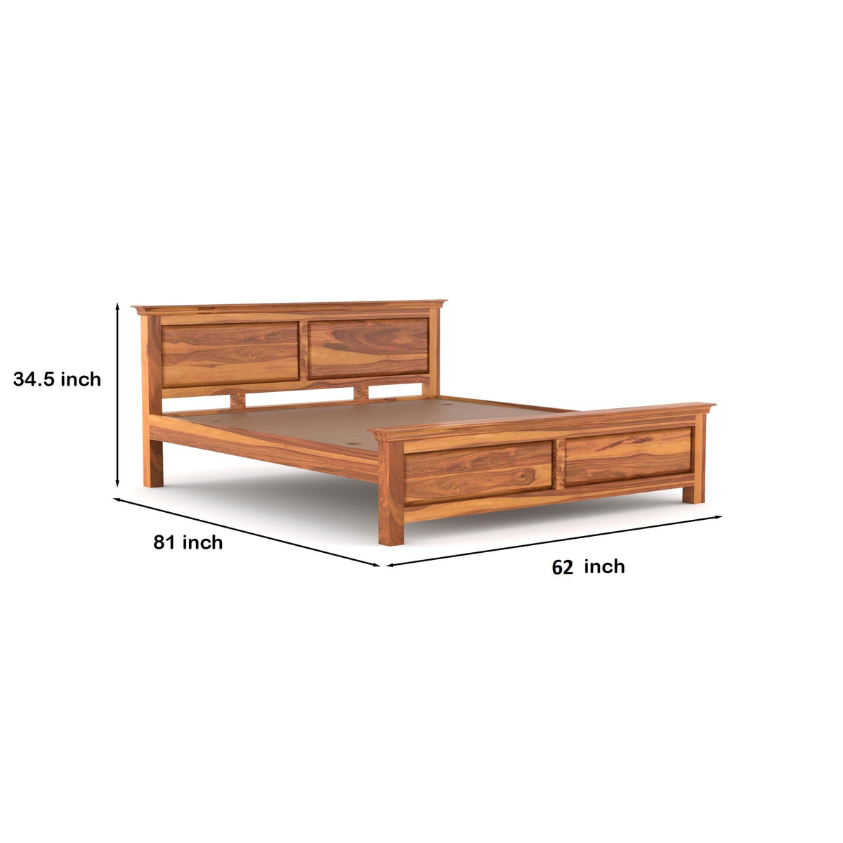 Bhagwati Art Sheesham Wood Bed without Storage – 2 Dalla Design – view 10
