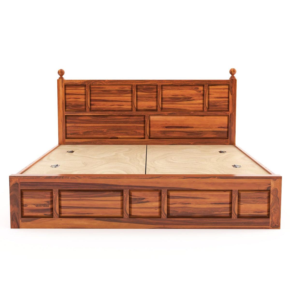 Bhagwati Art Sheesham Wood Bed with Box Storage – Lattu Design – view 16