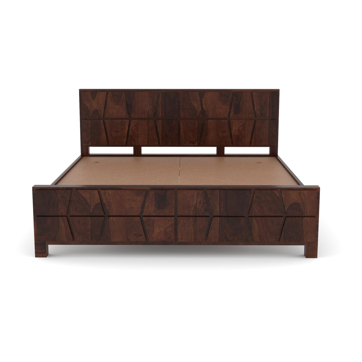 Bhagwati Art Sheesham Wood Bed without Storage – Zigzag Design – view 13