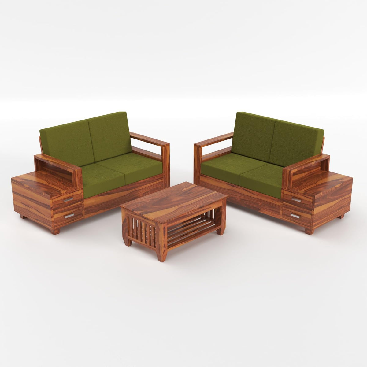Bhagwati Art Sheesham Wood 4 Seater Sofa Set with Drawer Storage – view 15