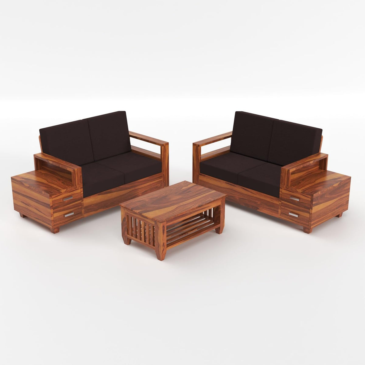Bhagwati Art Sheesham Wood 4 Seater Sofa Set with Drawer Storage – view 9