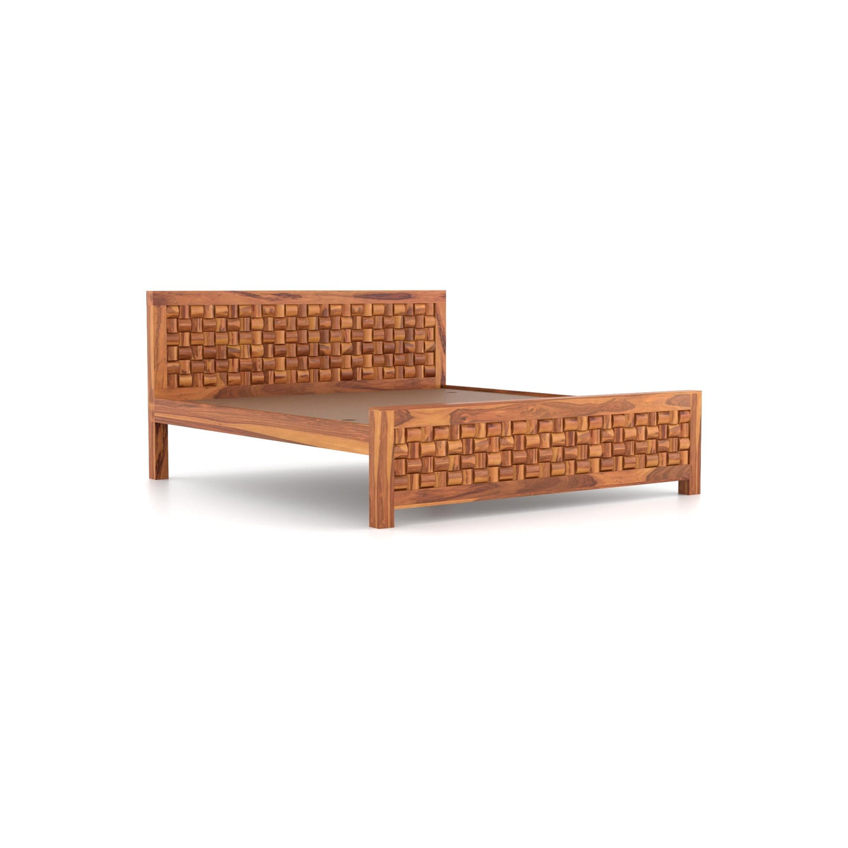 Bhagwati Art Sheesham Wood Bed without Storage – Niwar Design – view 7