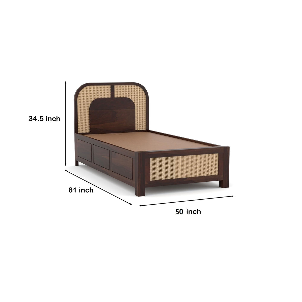 Bhagwati Art Sheesham Single Bed with Box Storage – 5 Jali Rattan Cane – view 18