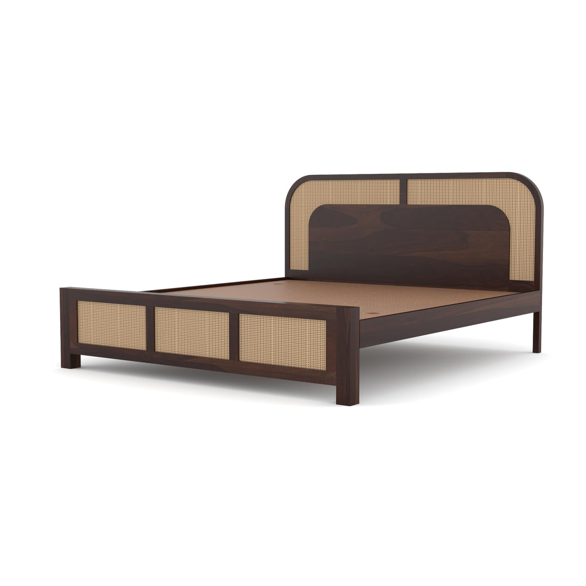 Bhagwati Art Sheesham Wood Bed without Storage – 5 Jali Rattan Cane – view 11