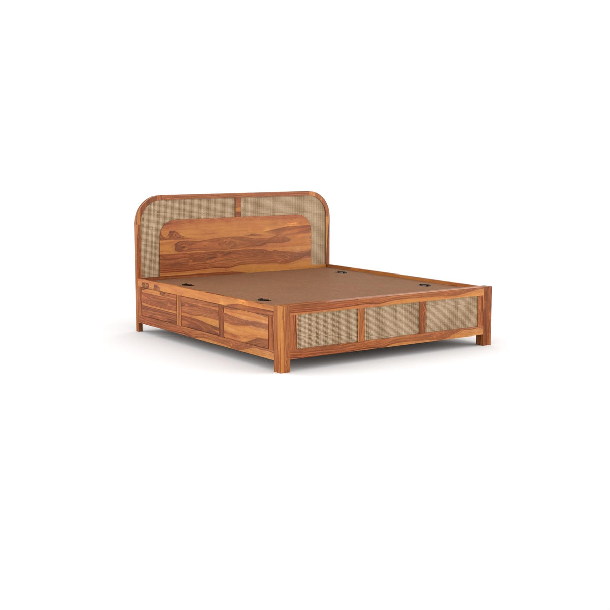 Bhagwati Art Sheesham Wood Bed with Box Storage – 5 Jali Rattan Cane – view 6