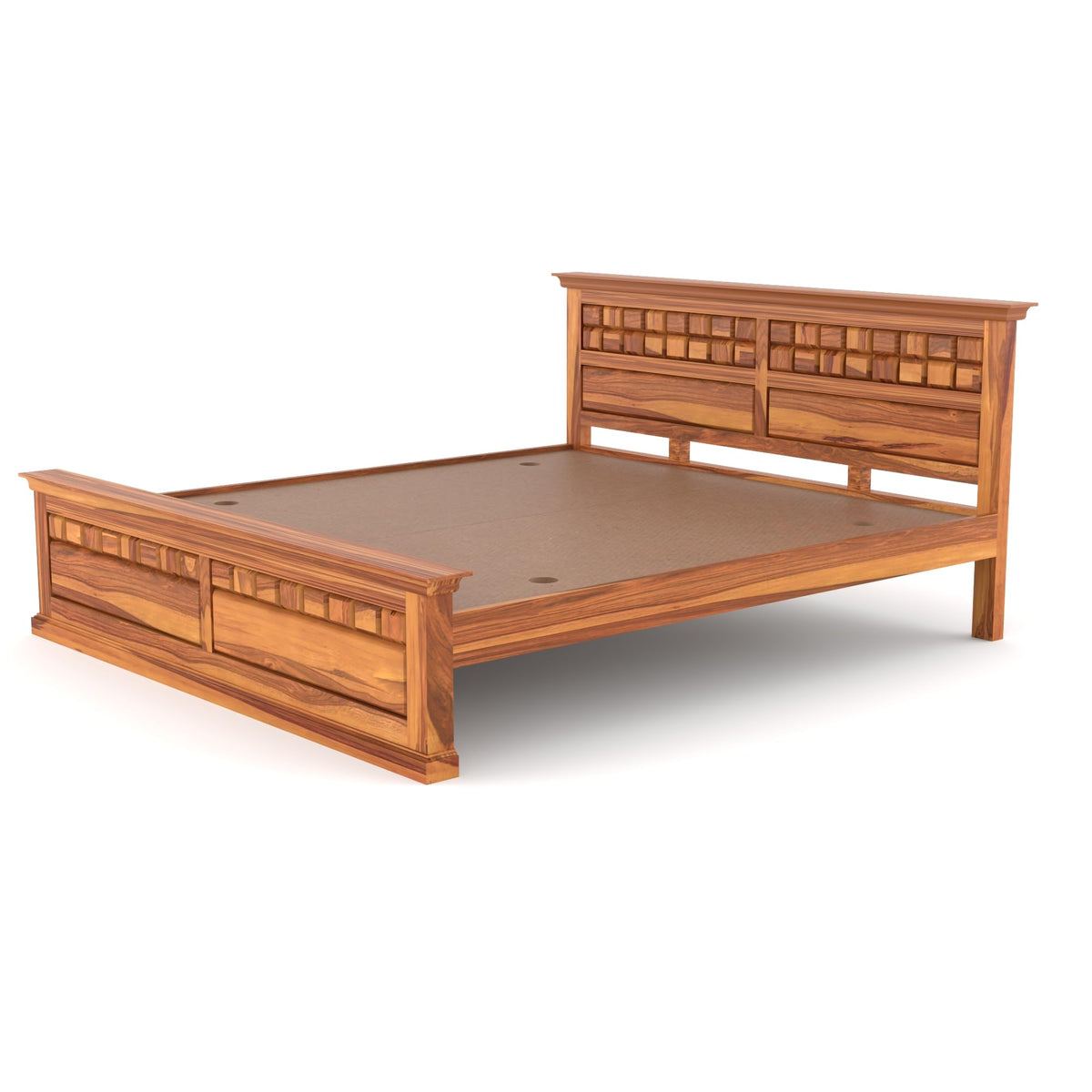 Bhagwati Art Sheesham Wood Bed without Storage – Chocolate Design – view 6
