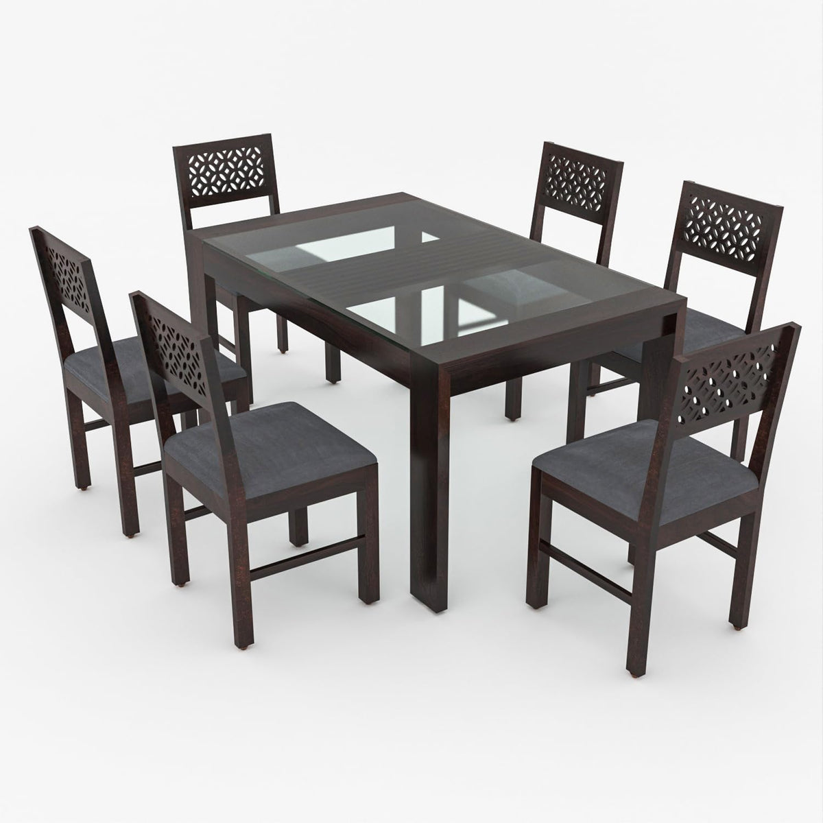 Bhagwati Art Sheesham Wood Dining Set with Urban Glass Top – Classic – view 12