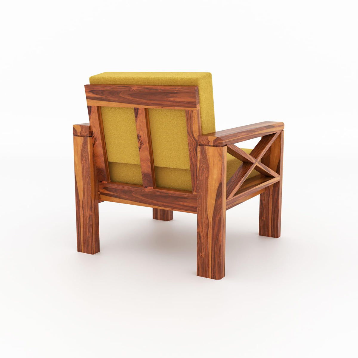 Bhagwati Art Sheesham Wood 5 Seater Sofa with X Design Armrests – view 46
