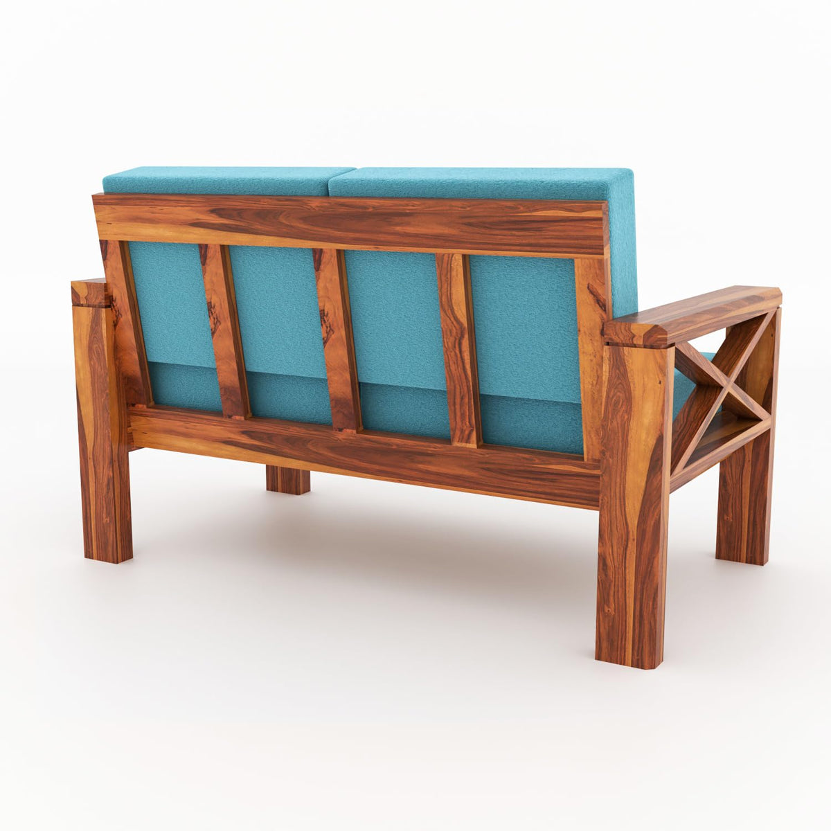 Bhagwati Art Sheesham Wood 4 Seater Sofa with X Design Armrests – view 24