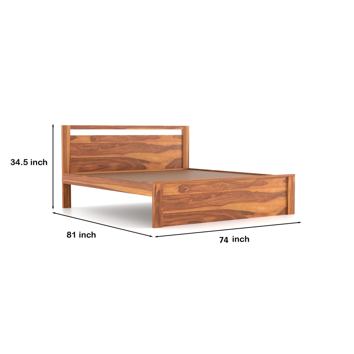 Bhagwati Art Sheesham Wood Bed without Storage – Modern Design – view 2