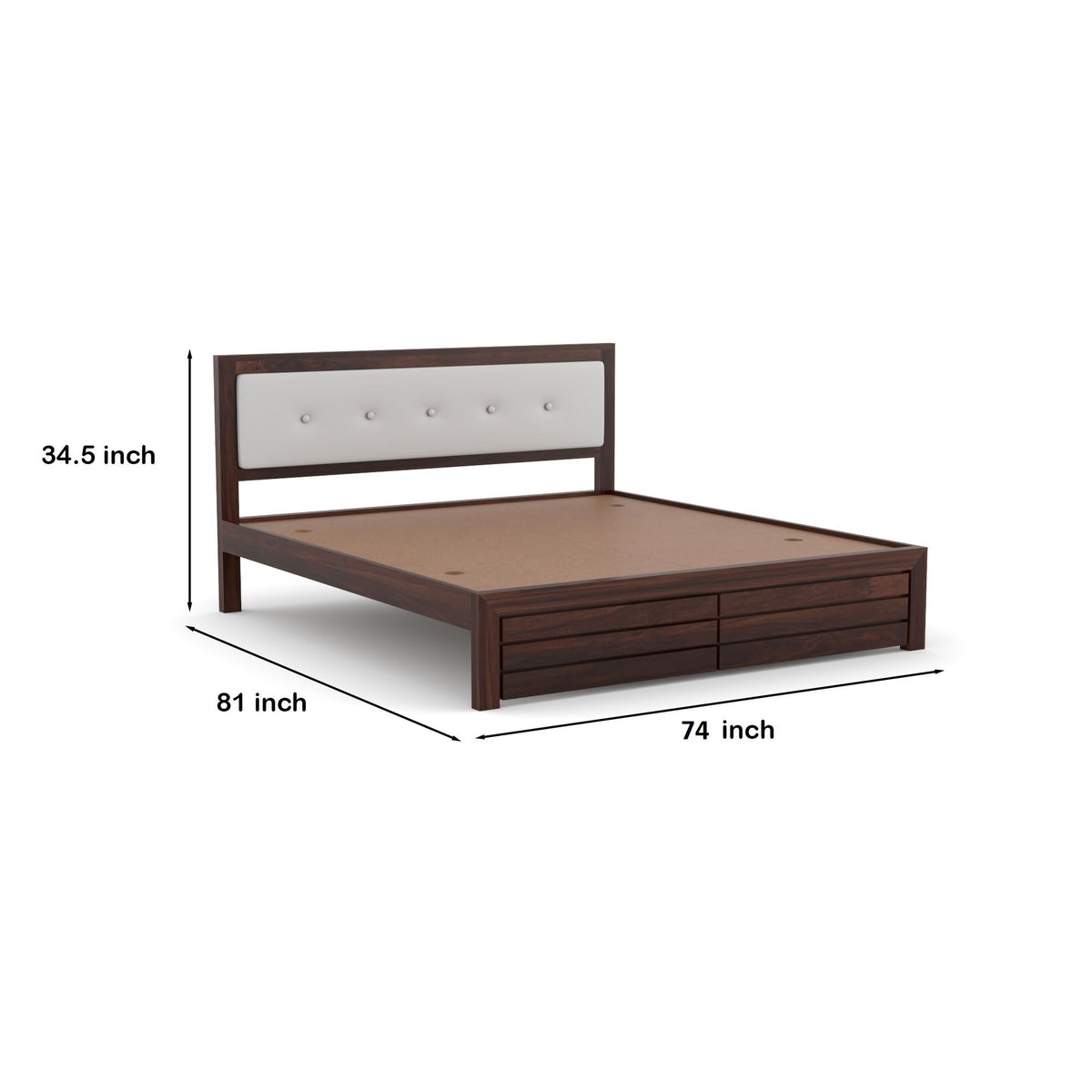 Bhagwati Art Sheesham Wood Bed without Storage – Upholstered Button – view 10