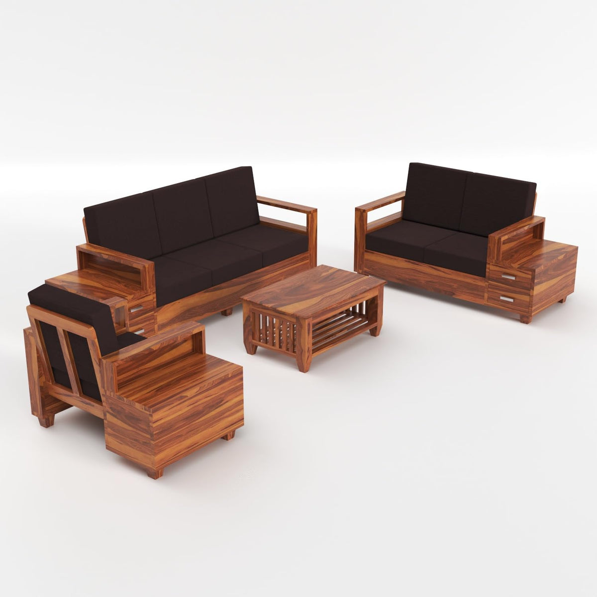 Bhagwati Art Sheesham Wood 6 Seater Sofa Set with Drawer Storage – view 13