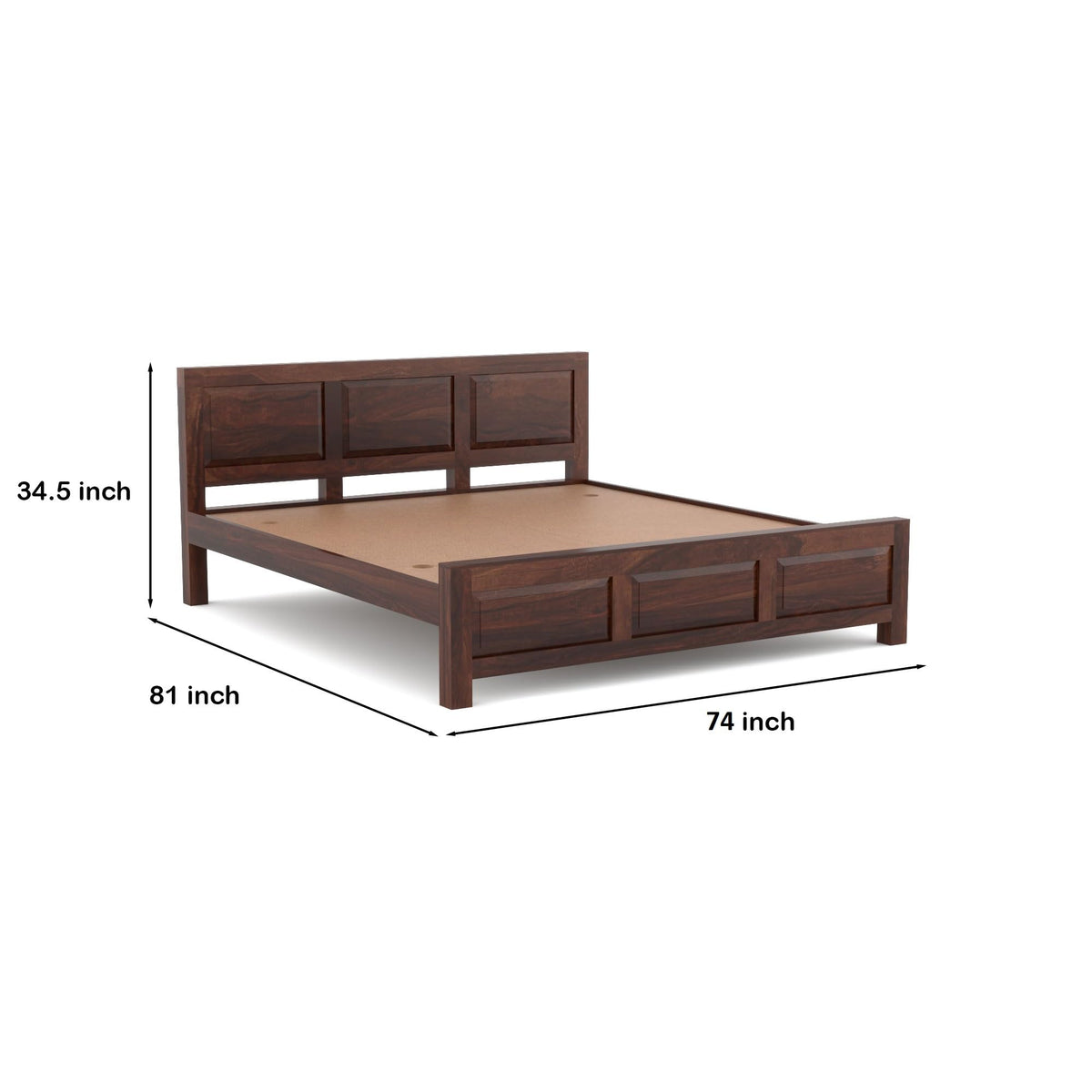 Bhagwati Art Sheesham Wood Bed without Storage – 3 Dalla Design – view 10