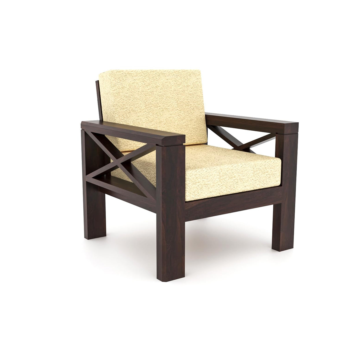Bhagwati Art Sheesham Wood 5 Seater Sofa with X Design Armrests – view 16