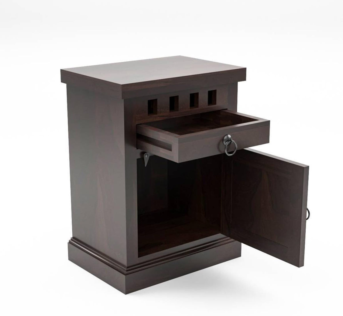 Bhagwati Art Sheesham Wood Bedside Table with Drawer – Kuber Design – view 10