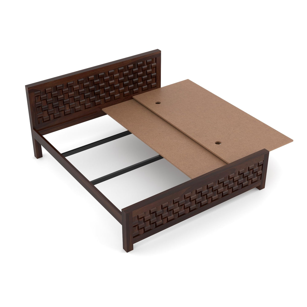 Bhagwati Art Sheesham Wood Bed without Storage – Niwar Design – view 11