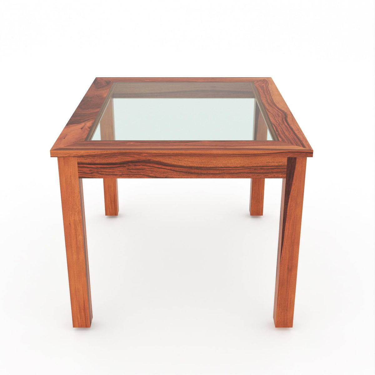 Bhagwati Art Sheesham Wood Dining Set with Glass Top – Plain Design – view 7