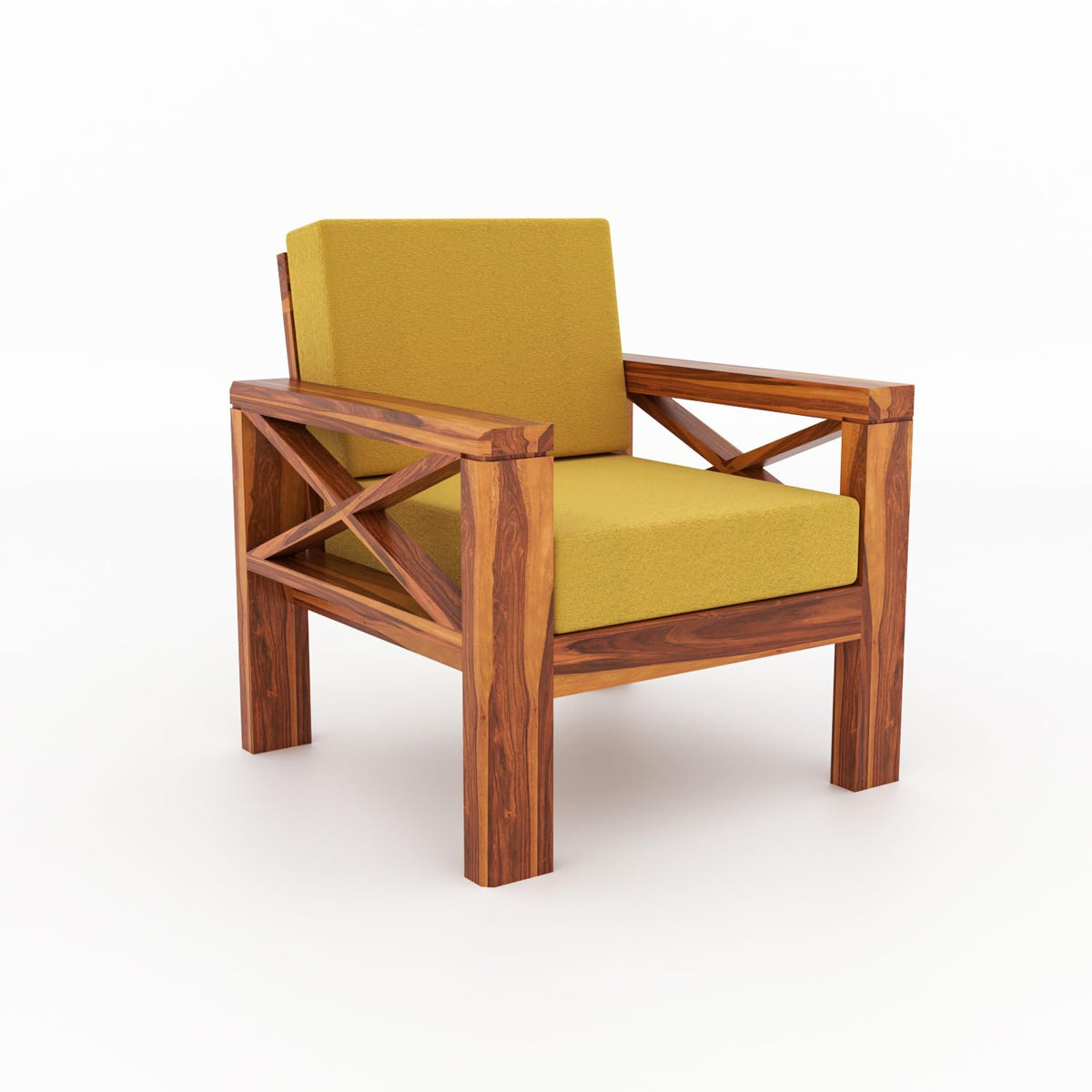 Bhagwati Art Sheesham Wood 5 Seater Sofa with X Design Armrests – view 44