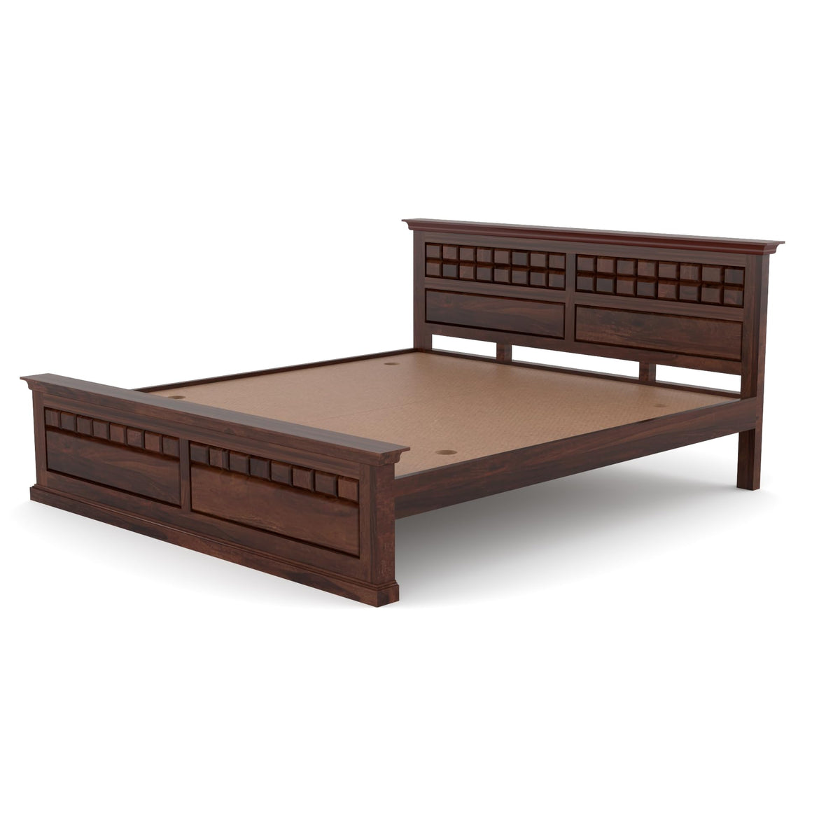 Bhagwati Art Sheesham Wood Bed without Storage – Chocolate Design – view 14