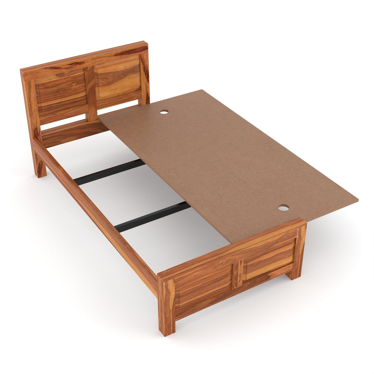Bhagwati Art Sheesham Wood Single Bed without Storage – 2 Dalla Design – view 4