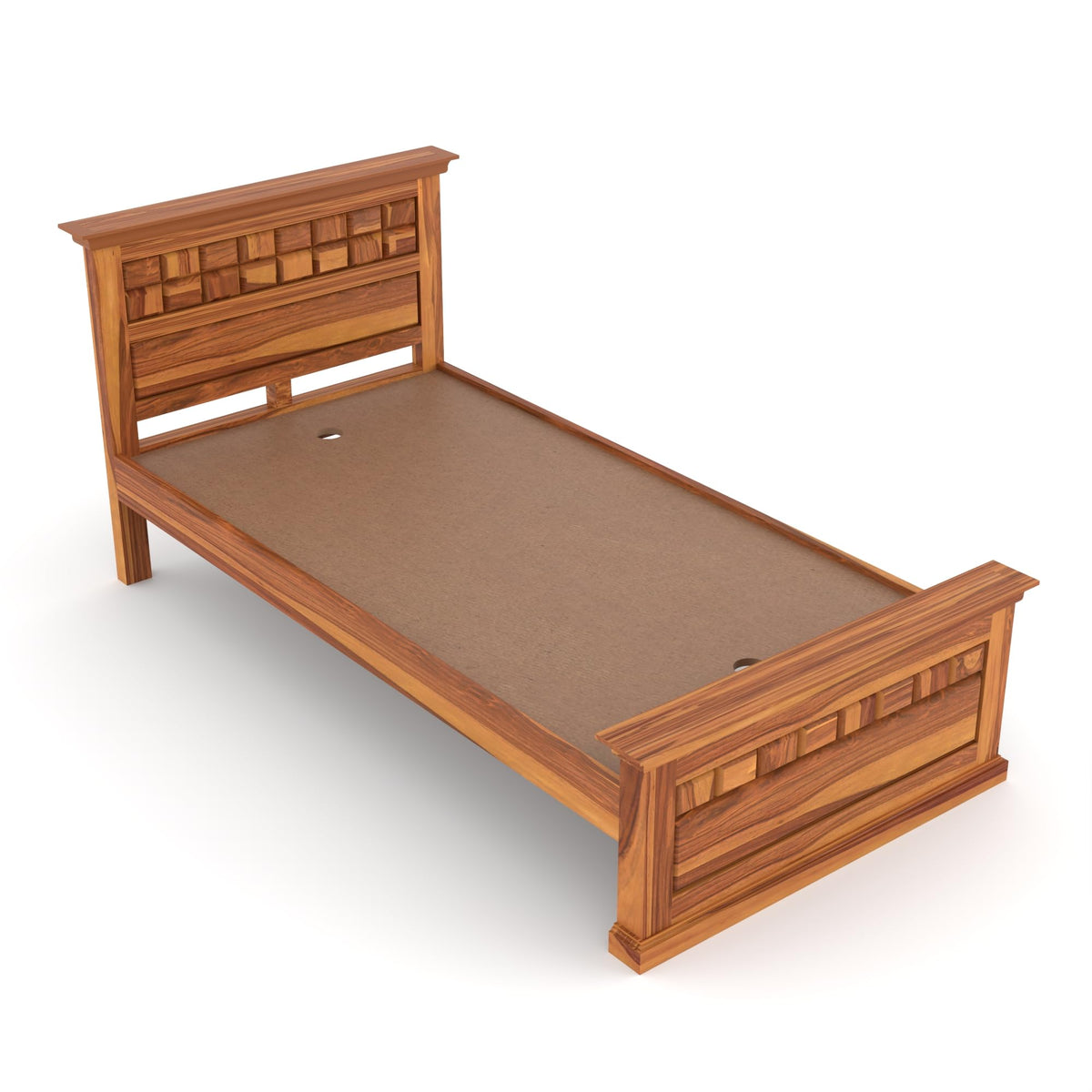 Bhagwati Art Sheesham Wood Single Bed without Storage – Chocolate – view 3