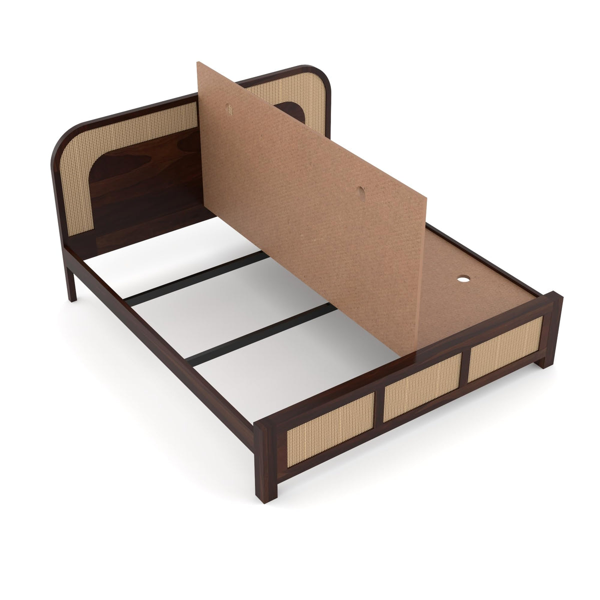 Bhagwati Art Sheesham Wood Bed without Storage – 5 Jali Rattan Cane – view 15