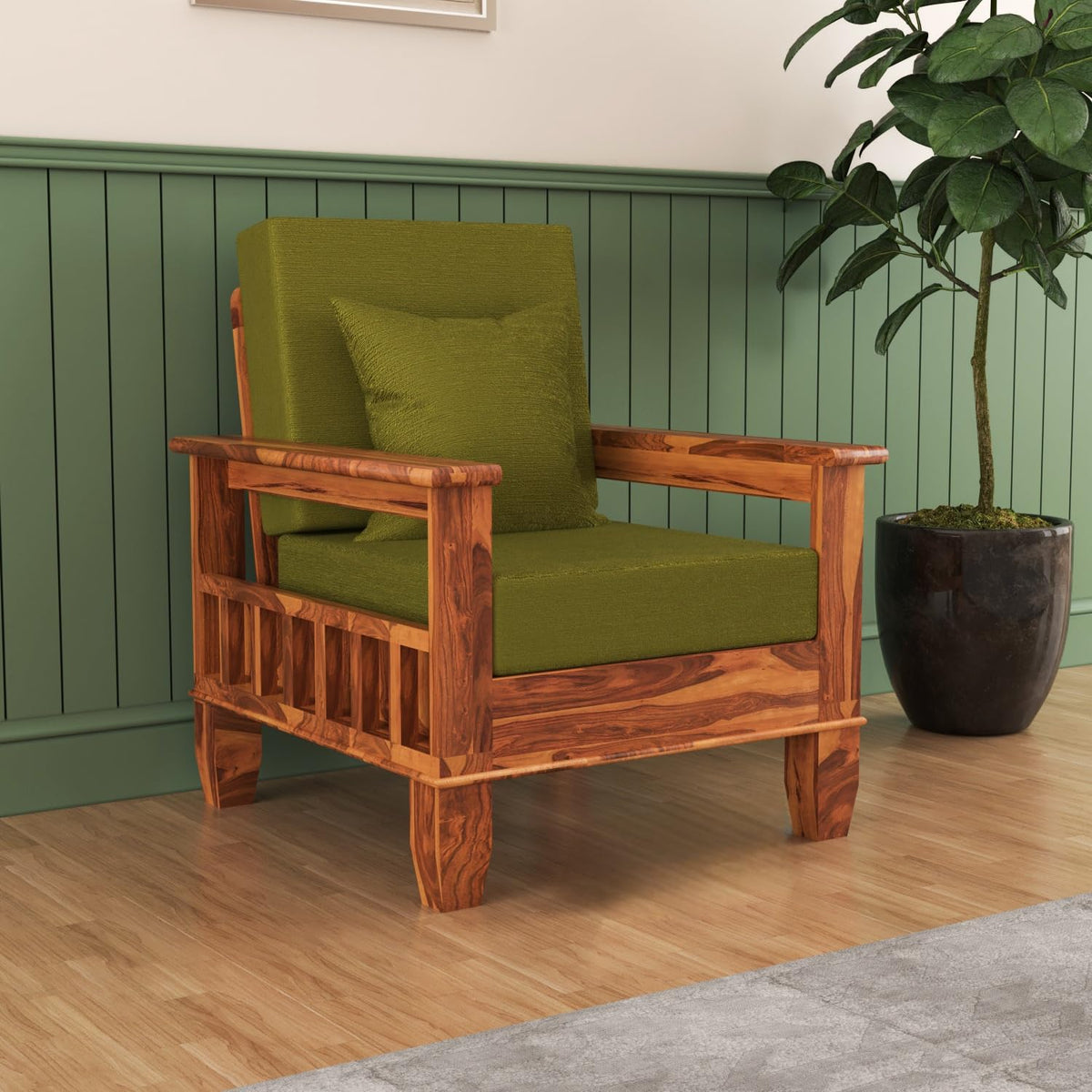 Bhagwati Art Sheesham Wood 1 Seater Sofa – Classic Design – view 16