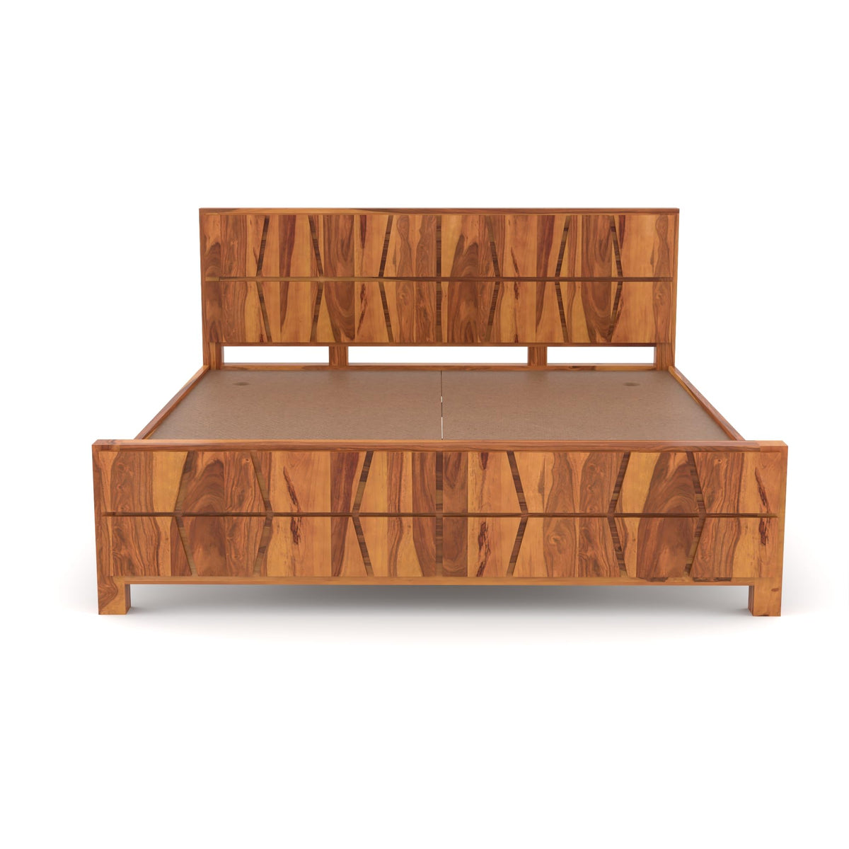 Bhagwati Art Sheesham Wood Bed without Storage – Zigzag Design – view 5