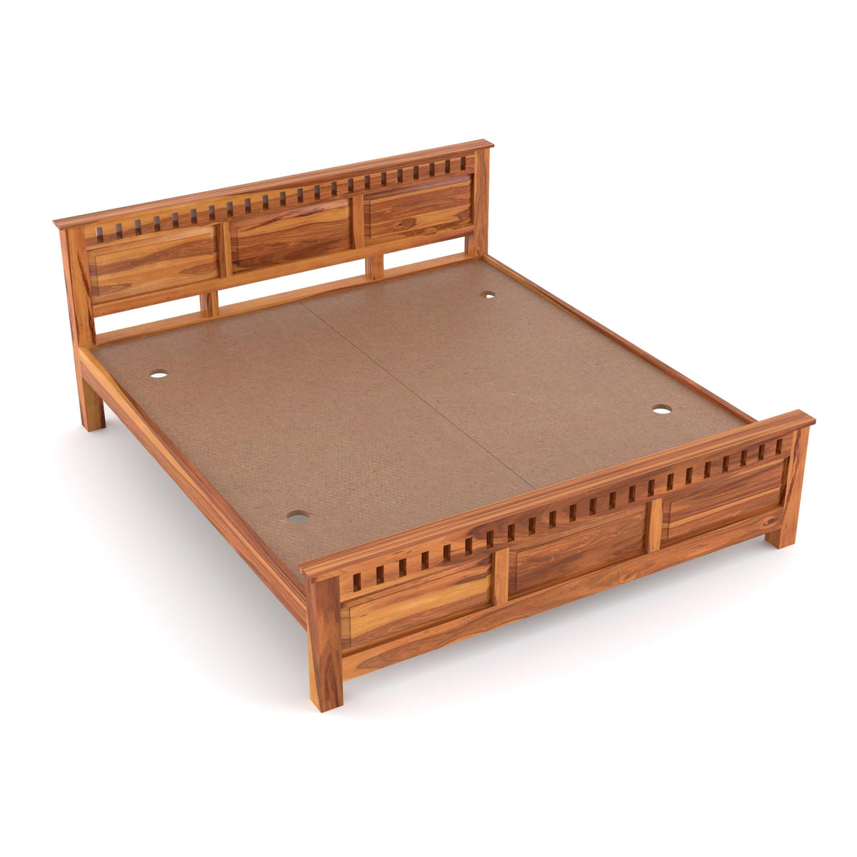 Bhagwati Art Sheesham Wood Bed without Storage – Kuber Design – view 3