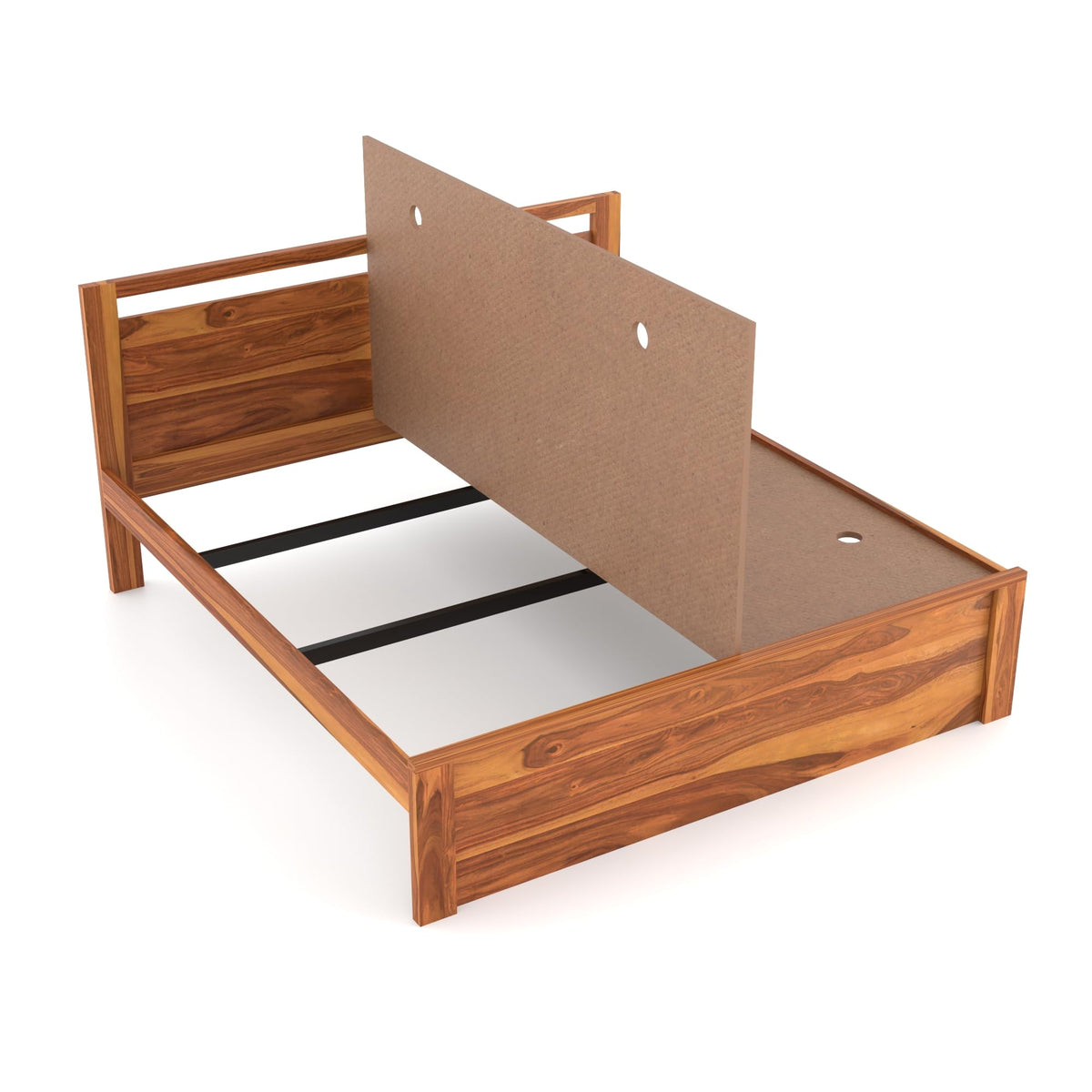Bhagwati Art Sheesham Wood Bed without Storage – Modern Design – view 4