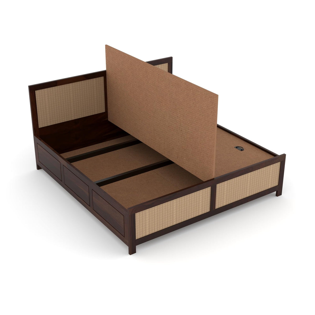 Bhagwati Art Sheesham Wood Bed with Box Storage – 4 Jali Rattan Cane – view 12