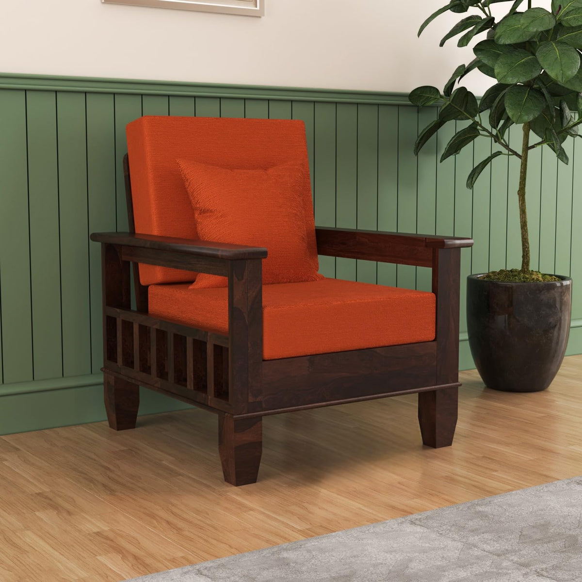 Bhagwati Art Sheesham Wood 1 Seater Sofa – Classic Design – view 26