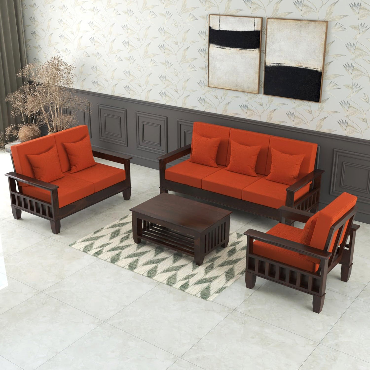 Bhagwati Art Sheesham Wood 6 Seater Sofa Set – Classic Design – view 40