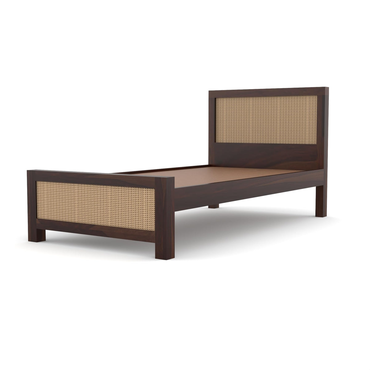 Bhagwati Art Sheesham Single Bed without Storage – 2 Jali Rattan Cane – view 12