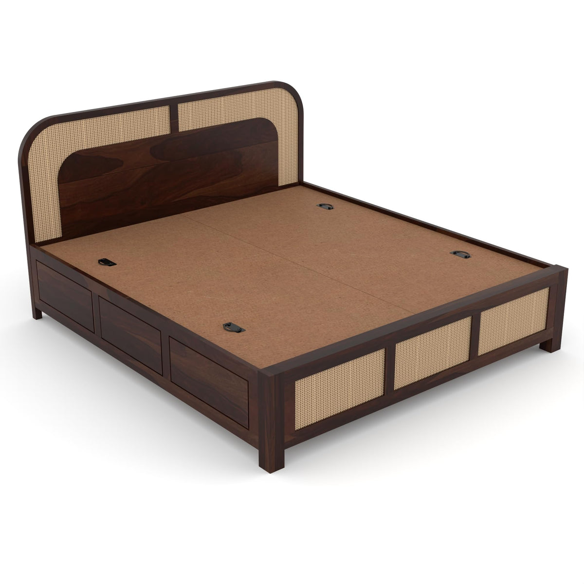 Bhagwati Art Sheesham Wood Bed with Box Storage – 5 Jali Rattan Cane – view 15