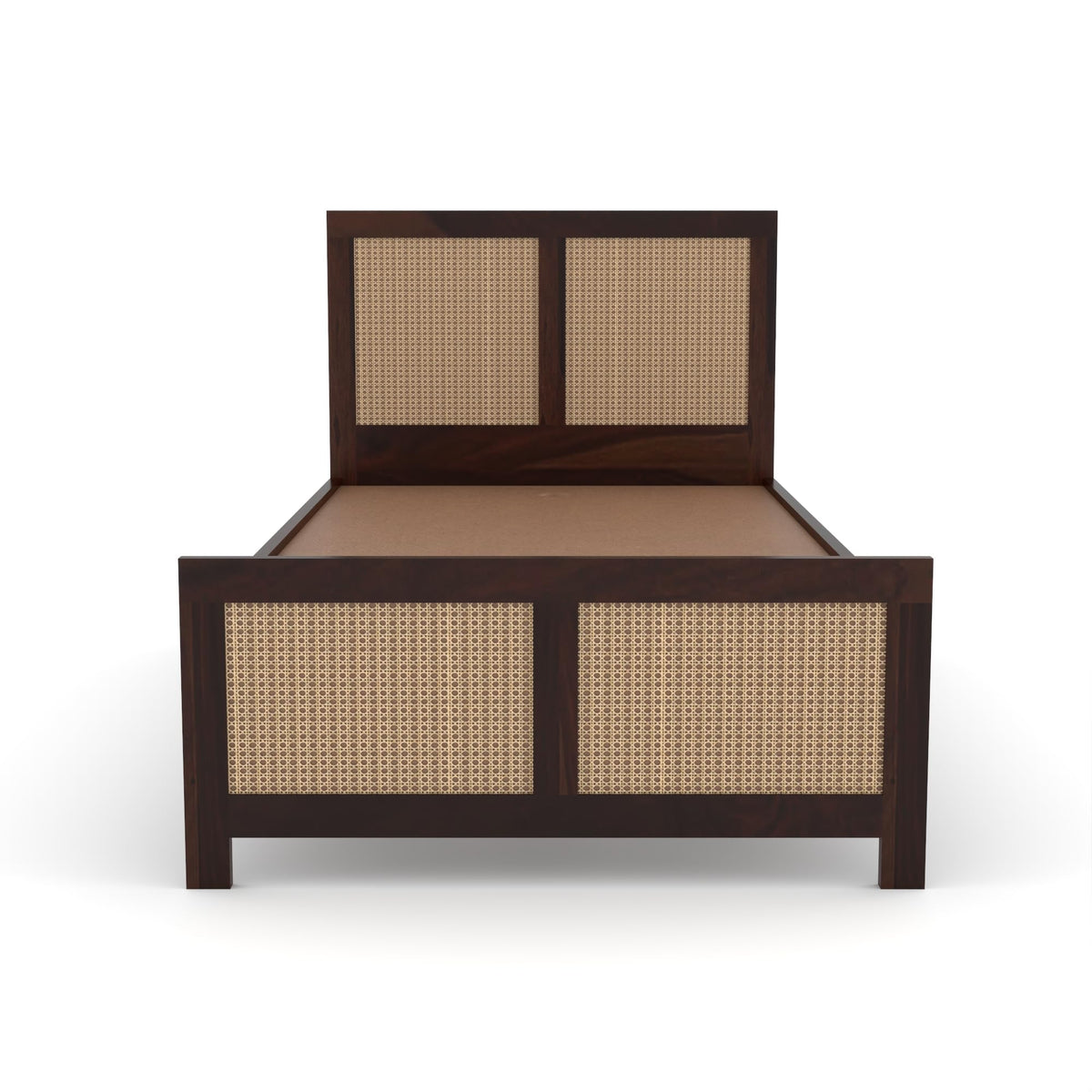 Bhagwati Art Sheesham Single Bed without Storage – 4 Jali Rattan Cane – view 14
