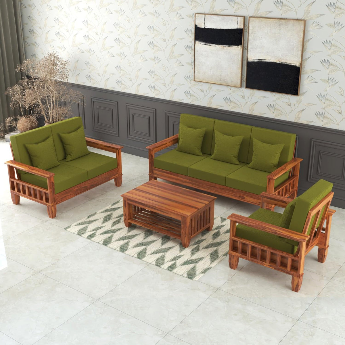 Bhagwati Art Sheesham Wood 6 Seater Sofa Set – Classic Design – view 24