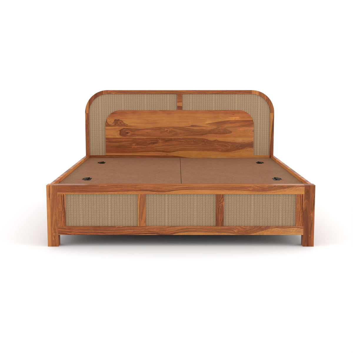 Bhagwati Art Sheesham Wood Bed with Box Storage – 5 Jali Rattan Cane – view 2