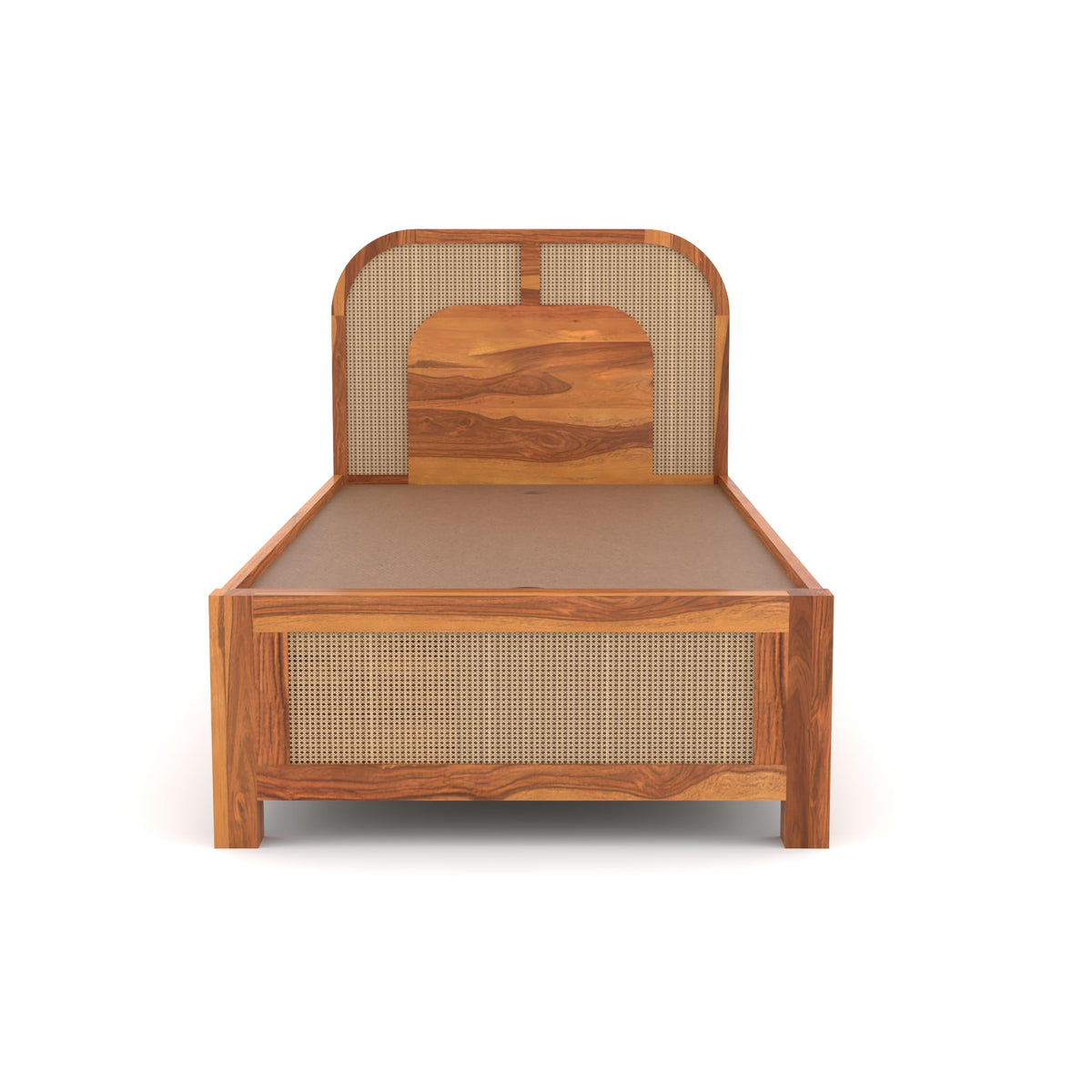 Bhagwati Art Sheesham Single Bed with Box Storage – 5 Jali Rattan Cane – view 2