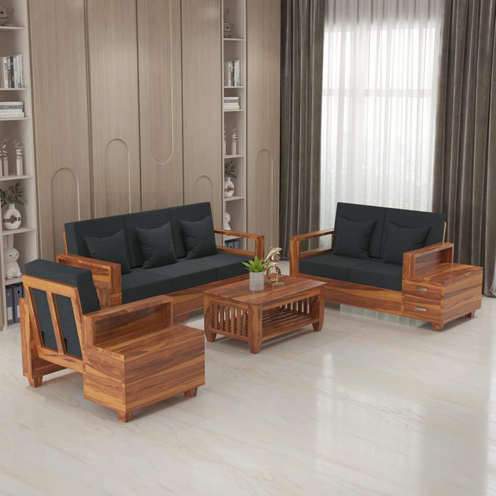 Bhagwati Art Sheesham Wood 6 Seater Sofa Set with Drawer Storage – view 1