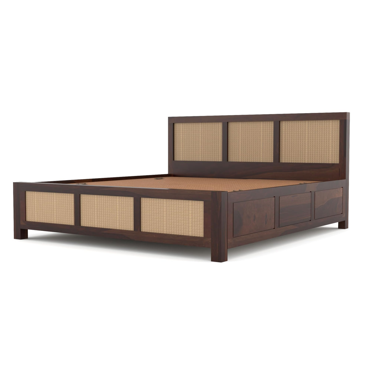 Bhagwati Art Sheesham Wood Bed with Box Storage – 6 Jali Rattan Cane – view 16