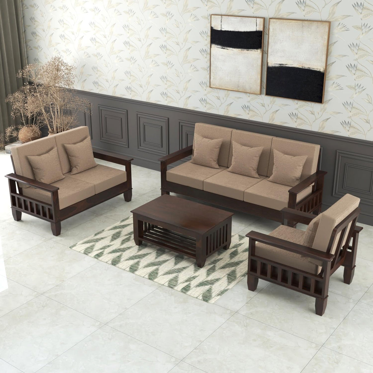 Bhagwati Art Sheesham Wood 6 Seater Sofa Set – Classic Design – view 32